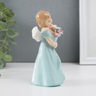 Фигурка керамика «Девочка ангел с букетом в зелёном платье», 14×6.5×6 см - Фото 3