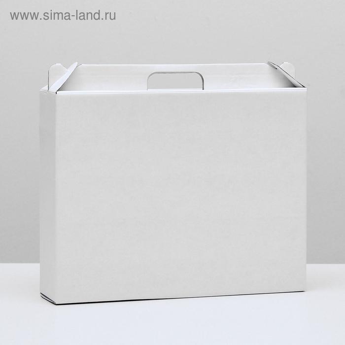 Коробка универсальная с ручкой, белая, 34,5 х 8 х 27 см - Фото 1