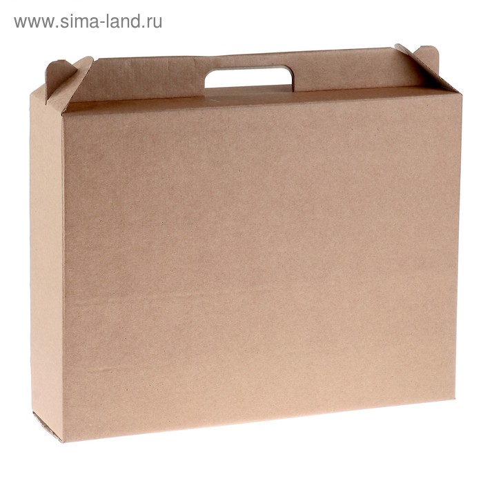 Коробка универсальная с ручкой, бурая, 34,5 х 8 х 27 см - Фото 1