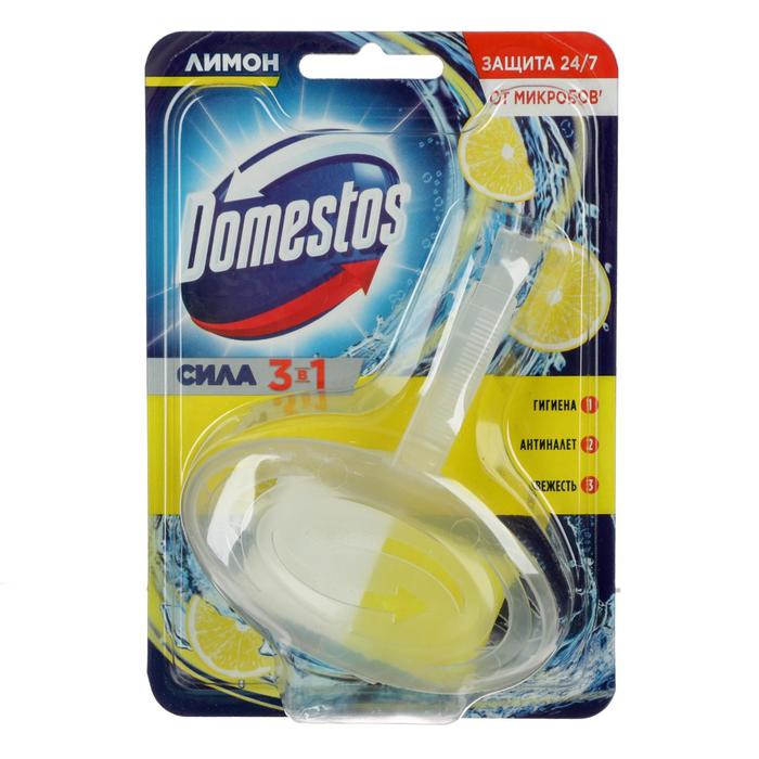 Блок гигиенический для унитаза, Domestos "Лимон", сила 3 в 1, 40 гр - Фото 1