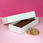 Коробка сборная без печати крышка-дно белая с окном 24×11×4.5 см - Фото 2