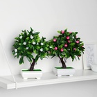 Бонсай искусственный в горшке «Волнистые цветы», 10×24 см, МИКС - фото 60778507