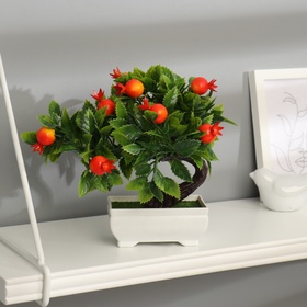 Бонсай искусственный в горшке «Деревце плодовое», 10×18 см