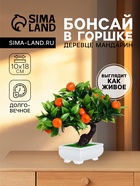 Бонсай искусственный в горшке «Мандарин», 10×18 см - Фото 1