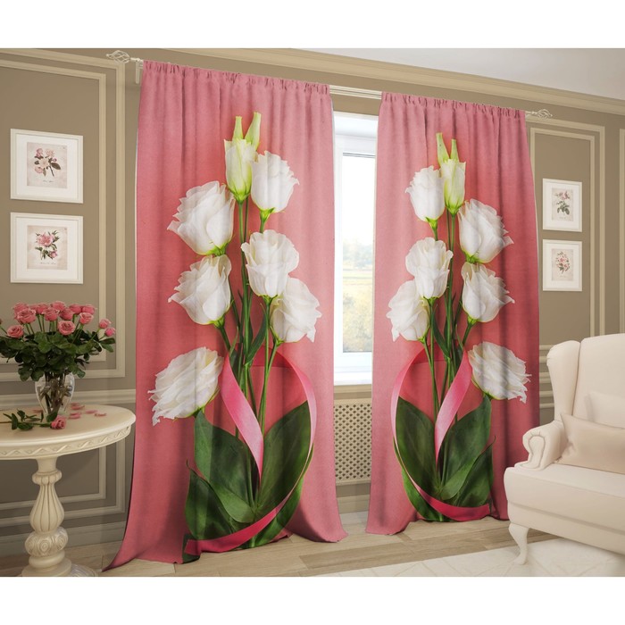 Комплект штор Волнение 147х267 +/- 3см 2шт, габардин, п/э