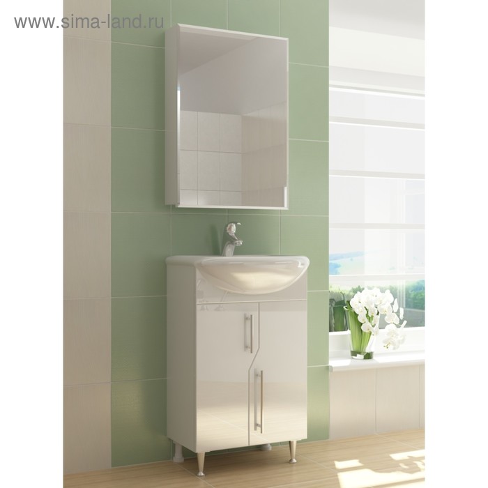 Комплект мебели Grand 50: шкаф-зеркало, тумба, раковина - Фото 1
