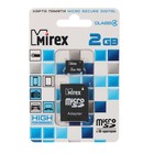 Карта памяти Mirex microSD, 2 Гб, класс 4, с адаптером SD - Фото 1
