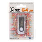 Флешка Mirex SWIVEL WHITE, 64 Гб, USB2.0, чт до 25 Мб/с, зап до 15 Мб/с,  белый-серый - Фото 4