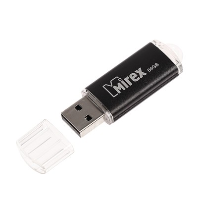 Флешка Mirex UNIT BLACK, 64 Гб, USB2.0, чт до 25 Мб/с, зап до 15 Мб/с, черная
