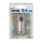 Флешка Mirex UNIT SILVER, 64 Гб, USB2.0, чт до 25 Мб/с, зап до 15 Мб/с, цвет серебро - Фото 3