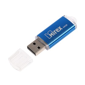 Флешка Mirex UNIT AQUA, 64 Гб, USB2.0, чт до 25 Мб/с, зап до 15 Мб/с, синяя 4245670