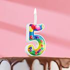 Свеча для торта цифра "День рождения", 10,2 см, цифра 5" - фото 305446999