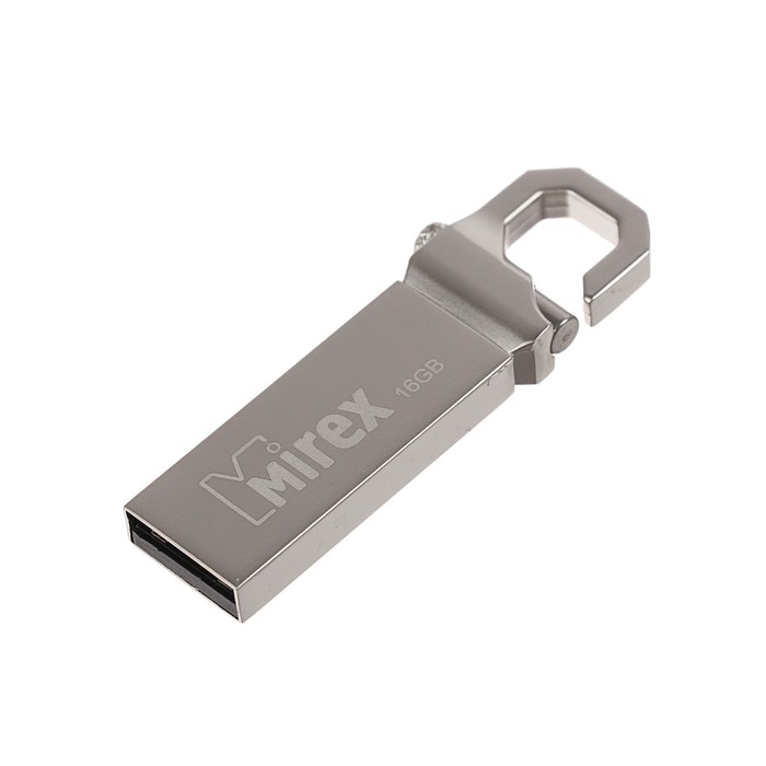 Флешка Mirex CRAB, 16 Гб, USB2.0, чт до 25 Мб/с, зап до 15 Мб/с, цвет серебристый
