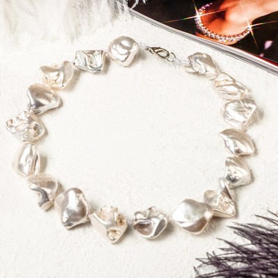 Бусы «Майорка» галтовка, цвет белый, 45см