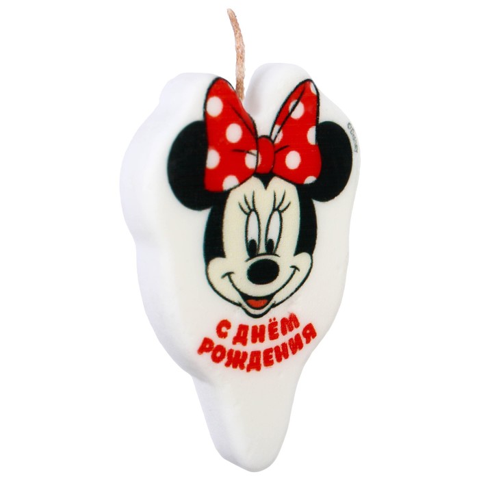 Свеча в торт "С Днем Рождения!", Минни Маус МИКС - Фото 1
