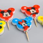 Свеча для торта "С Днем Рождения!", 5 штук, Микки Маус - фото 24718589