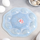 Подставка стеклянная для яиц Доляна «Русский узор», 8 ячеек, 21×21 см, цвет белый - Фото 3