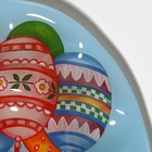 Подставка для яиц 10 ячеек Доляна «Пасхальный кролик», 24×20.5 см, стекло, разноцветная - Фото 5