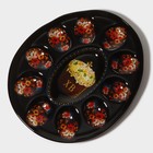 Подставка стеклянная для яиц Доляна «Пасха», 10 ячеек, 24×20,5 см, цвет чёрный - фото 4270200