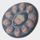 Подставка стеклянная для яиц Доляна «Пасха», 10 ячеек, 24×20,5 см, цвет чёрный - фото 4270205
