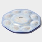 Подставка для яиц 8 ячеек Доляна «Русские мотивы», d=21 см, стекло, синяя - Фото 5