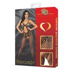 Эротическое белье, прозрачный bodysuit, с доступом, с рисунком, р-р 42-50, черный - Фото 4