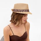 Шляпа женская MINAKU "Леопард", размер 56-58, цвет коричневый - Фото 5