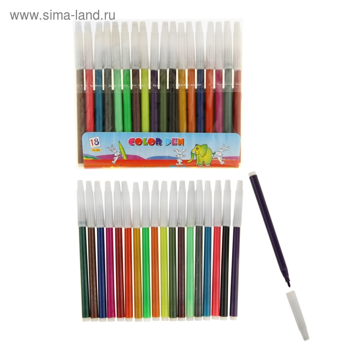 УЦЕНКА Фломастеры 18 цветов, - Фото 1