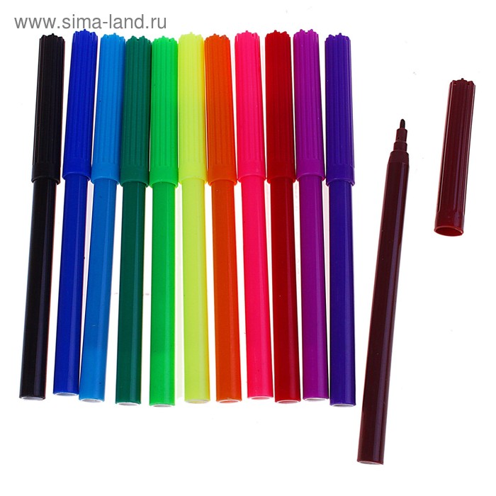 Фломастеры 12 цветов - Фото 1