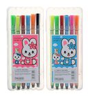 Фломастеры 12 цветов Полоски в пластиковом пенале,вентилируемый колпачок,МИКС - Фото 2