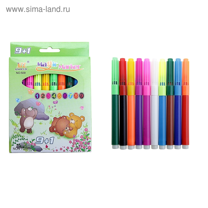 Фломастеры 10 цветов «Магические», вентилируемый колпачок - Фото 1