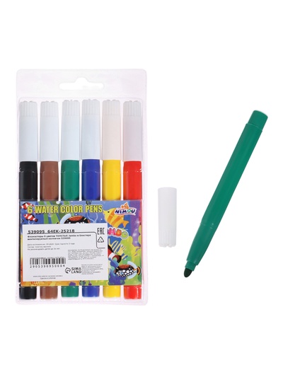 Фломастеры 6 цветов Jambo, вентилируемый колпачок, толстые