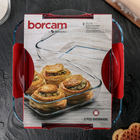 Посуда квадратная для запекания Paşabahçe Borcam, 2 предмета: 3.2 л, 1.95 л, жаропрочное стекло, прозрачная - Фото 4