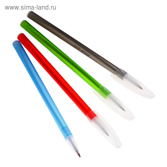 Ручка шариковая флуоресцентная МИКС с колпачком, стержень синий - Фото 1