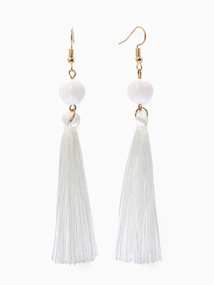 Серьги «Кисти» агата, цвет белый в золоте, L кисти 6.5 см - Фото 1