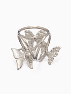 Кольцо для платка «Бабочки», цветное в серебре - Фото 2