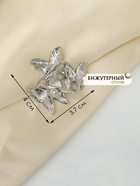 Кольцо для платка «Бабочки», цветное в серебре - Фото 5