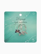 Кольцо для платка «Бабочки», цветное в серебре - Фото 6