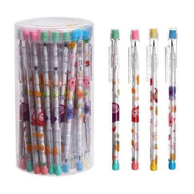 Карандаш секционный «Ассорти», чернографитный с ластиком, МИКС