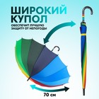Зонт - трость полуавтоматический «Радуга», эпонж, 16 спиц, R = 61 см, разноцветный - фото 9064631