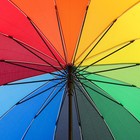 Зонт - трость полуавтоматический «Радуга», эпонж, 16 спиц, R = 61/70 см, D = 140 см, разноцветный - Фото 6