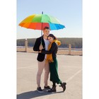 Зонт - трость полуавтоматический «Радуга», эпонж, 16 спиц, R = 61 см, разноцветный - фото 9316980