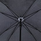 Зонт - трость полуавтоматический «Однотонный», прорезиненная ручка, 8 спиц, R = 52 см, цвет чёрный - Фото 4