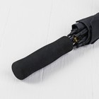 Зонт - трость полуавтоматический «Однотонный», прорезиненная ручка, 8 спиц, R = 52 см, цвет чёрный - Фото 5
