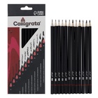 Набор карандашей чернографитных Calligrata, 12 штук, разная твёрдость, шестигранные, деревянные - Фото 4