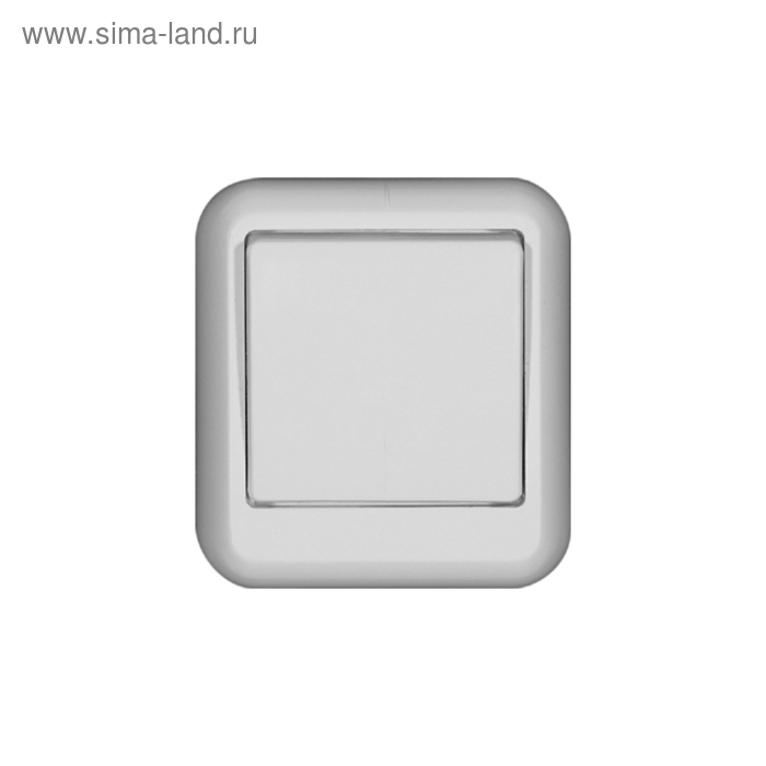 Выключатель SE "Прима", 6 А, 1 клавиша, наружный, в сборе, цвет белый - Фото 1