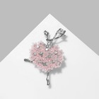 Брошь «Балерина» женственность, цвет розовый в серебре - Фото 3