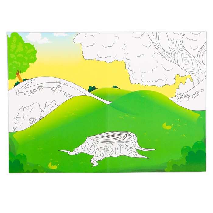 Набор наклеек с раскраской «Лесная сказка», 14.5 × 21 см - фото 1896720097