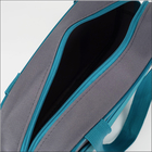 Сумка для обуви на молнии, наружный карман, TEXTURA, цвет серый/бирюзовый - Фото 5