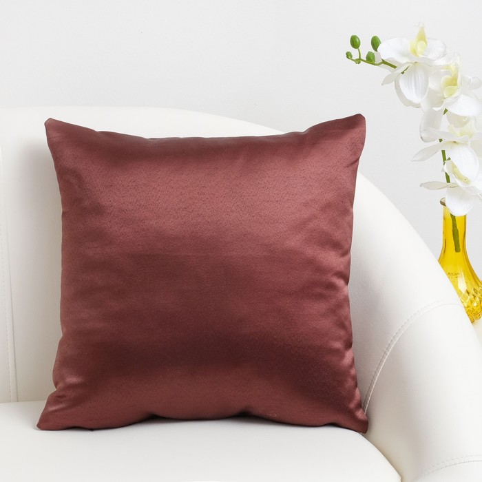Декоративная подушка «Этель» 40×40 см Дамаск CHOCOLATE SOLID, 100% п/э